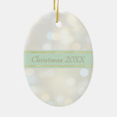 Gold Ballerina Bokeh Weihnachten im Hintergrund Keramik Ornament (Hinten)