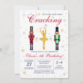 Gold Ballerina Nutcracker Weihnachten Einladung (Vorderseite)