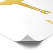 Gold Ballerina Personalisiert Kinderzimmer Poster (Ecke)