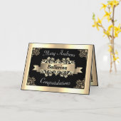 Gold Ballerina Tanz Verschönert Herzlichen Glückwu Karte (Gelbe Blume)