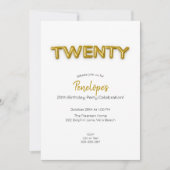Gold Ballon 20. Geburtstag Foto Einladung (Vorderseite)