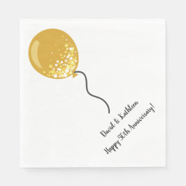 Gold Ballon 50 Jahre Party Napkins Serviette
