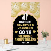Gold Ballons 60. Hochzeitstag Willkommen Acrylschild (Hochzeit)