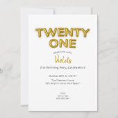 Gold Balloon 21. Geburtstag Foto Einladung (Vorderseite)