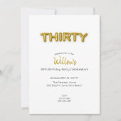 Gold Balloon 30. Geburtstag Foto Einladung (Vorderseite)