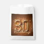 Gold Balloon 30th Birthday Brown and Bronze Geschenktütchen (Vorderseite)