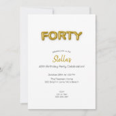 Gold Balloon 40. Geburtstag Foto Einladung (Vorderseite)