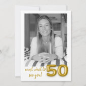 Gold Balloon 50. Geburtstag Foto Einladung (Rückseite)