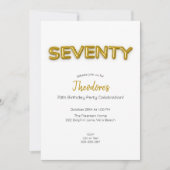 Gold Balloon 70. Geburtstag Foto Einladung (Vorderseite)