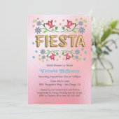 Gold Balloon Fiesta Bridal Dusche Einladungen (Stehend Vorderseite)