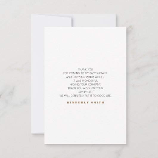 Gold Balloon Greenerenery Baby Shower Vielen Dank Dankeskarte (Rückseite)