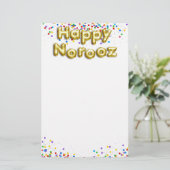 Gold Balloon Happy Norooz Persian New Year Briefpapier (Stehend Vorderseite)