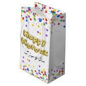 Gold Balloon Happy Norooz Persian New Year Kleine Geschenktüte (Rückseite Schrägansicht)