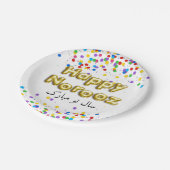 Gold Balloon Happy Norooz Persian New Year Pappteller (Schrägansicht)