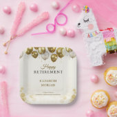 Gold Balloon Happy Retirement Pappteller (Party)