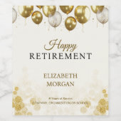 Gold Balloon Happy Retirement Weinetikett (Einzelnes Label)