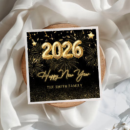 Gold Balloon New Years Eve Party Paper Napkin Serviette