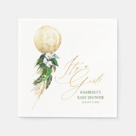 Gold Balloon Tropical Greenerenerland Garland Baby Serviette