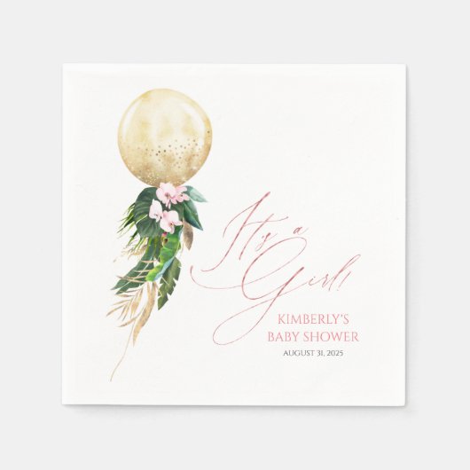 Gold Balloon Tropical Greenerenerland Garland Baby Serviette (Vorderseite)