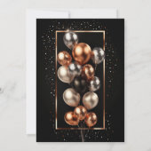 Gold Balloons Engagement Party für Schwarze und Ro Einladung (Rückseite)