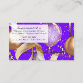 Gold Balloons Lila Party Event Planner Visitenkarte (Rückseite)