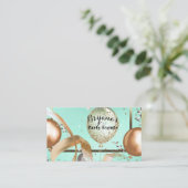 Gold Balloons Minze Turquoise Party Event Plane Visitenkarte (Stehend Vorderseite)