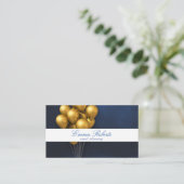 Gold Balloons Moderne Visitenkarte (Stehend Vorderseite)