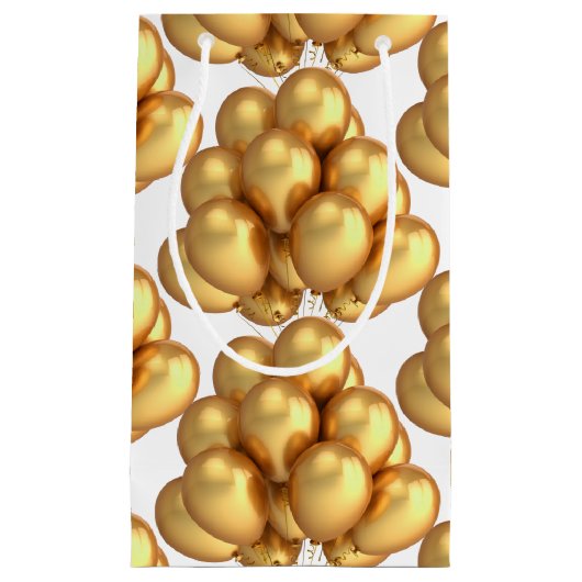 Gold Balloons Papier Geschenktasche Kleine Geschenktüte (Vorderseite)