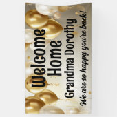 Gold Balloons Personalisiert Welcome Zuhause Sign Banner (Vertikal)