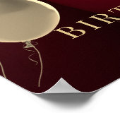 Gold balloons photo birthday welcome poster (Ecke)