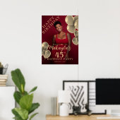 Gold balloons photo birthday welcome poster (Heimbüro)