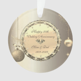Gold Balls Diamonds 50. Hochzeitstag Ornament