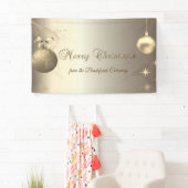 Gold Balls Snowflakes Stars Company Banner (Insitu)