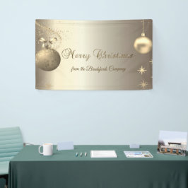 Gold Balls Snowflakes Stars Company Banner