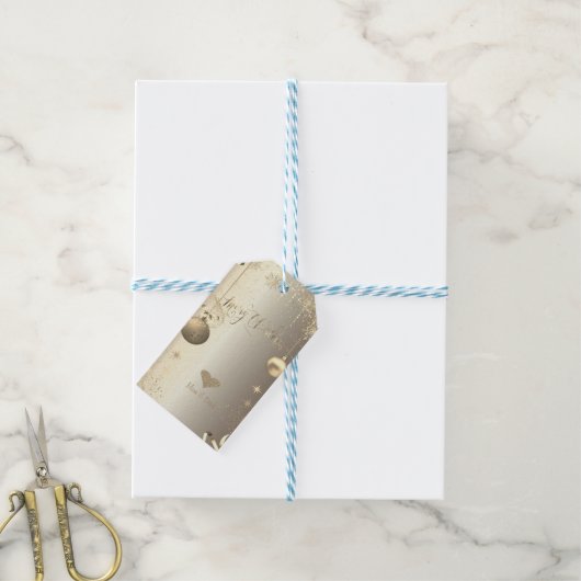 Gold Balls Snowflakes Stars Geschenkanhänger (Mit Garn)