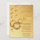 Gold Balls, String Lights Company Christmas Party Einladung (Vorderseite)