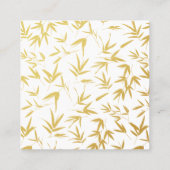 Gold Bamboo & Double Happy Chinese Hotel Quadratische Visitenkarte (Rückseite)