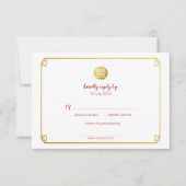 Gold Bamboo & Double Happy Chinesisches UAWG RSVP Karte (Vorderseite)