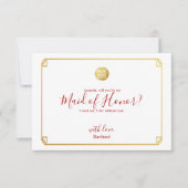 Gold Bamboo wird meine Trauzeugin sein Einladung (Vorderseite)