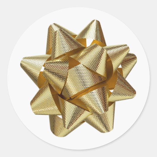 Gold-Band/Bow Runder Aufkleber (Vorderseite)