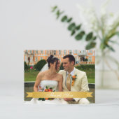 Gold Band Hochzeit Foto Custom Dankeschön Notiz Postkarte (Stehend Vorderseite)