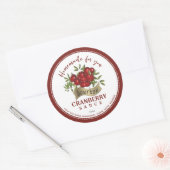 Gold Banner Bourbon und Cranberry Sauce Label Runder Aufkleber (Umschlag)