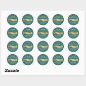 Gold Banner Honig Label mit dekorativem Text Runder Aufkleber (Blatt)