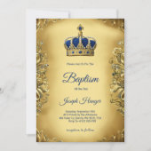 Gold baptism invitation with an ornate invitation einladung (Vorderseite)