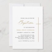 Gold Baptisse Foto Einladung für Baby Boy oder Gir (Vorderseite)