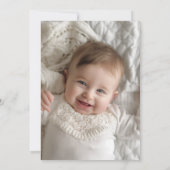 Gold Baptisse Foto Einladung für Baby Boy oder Gir (Rückseite)