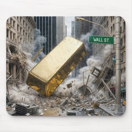 Gold Bar Crashing Wall Street Mousepad (Vorne)