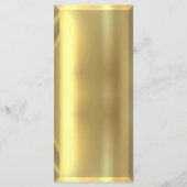 Gold Bar Elegant Wedding Empfang Menükarte (Rückseite)