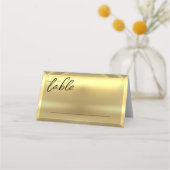 Gold Bar Elegante Wedding Platzkarte (Vorderseite)