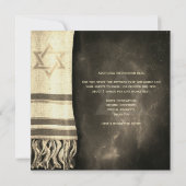 Gold Bar Mitzvah Gebet Shawl Einladung (Rückseite)